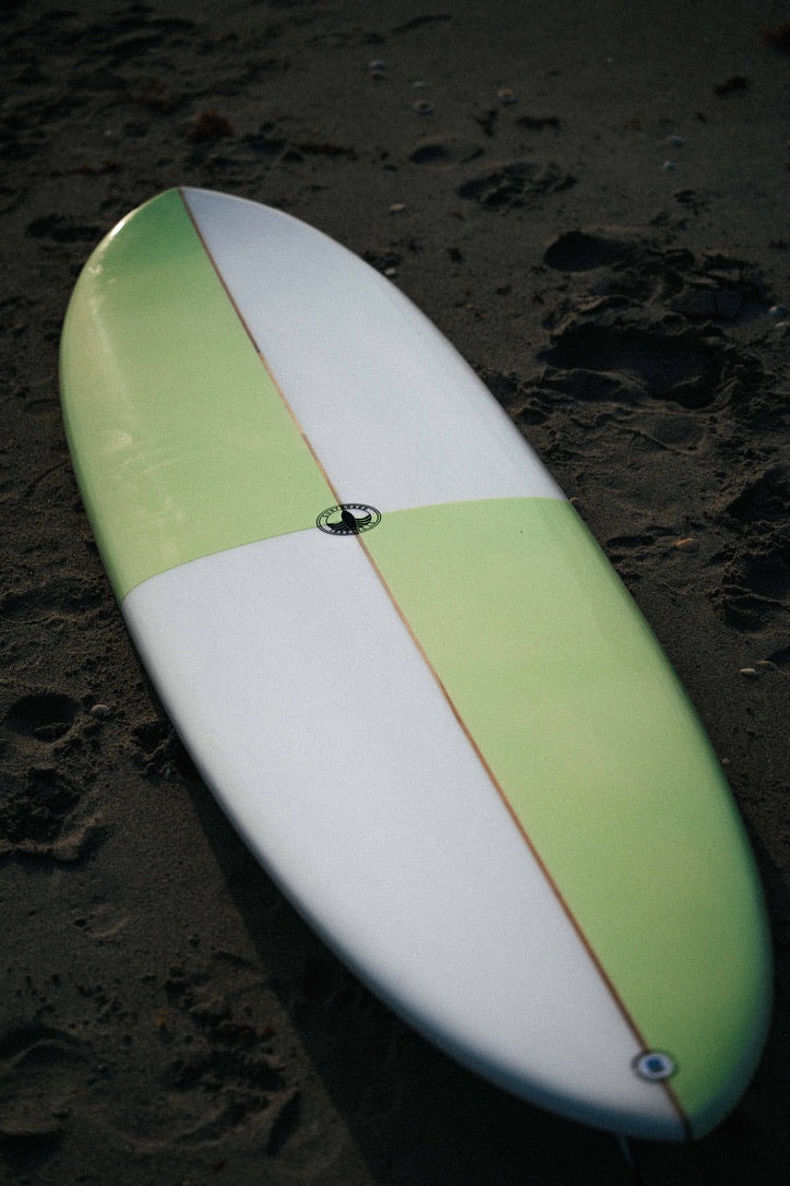 Dumplin Mid Length Surfboard – Checkered Sea Glass