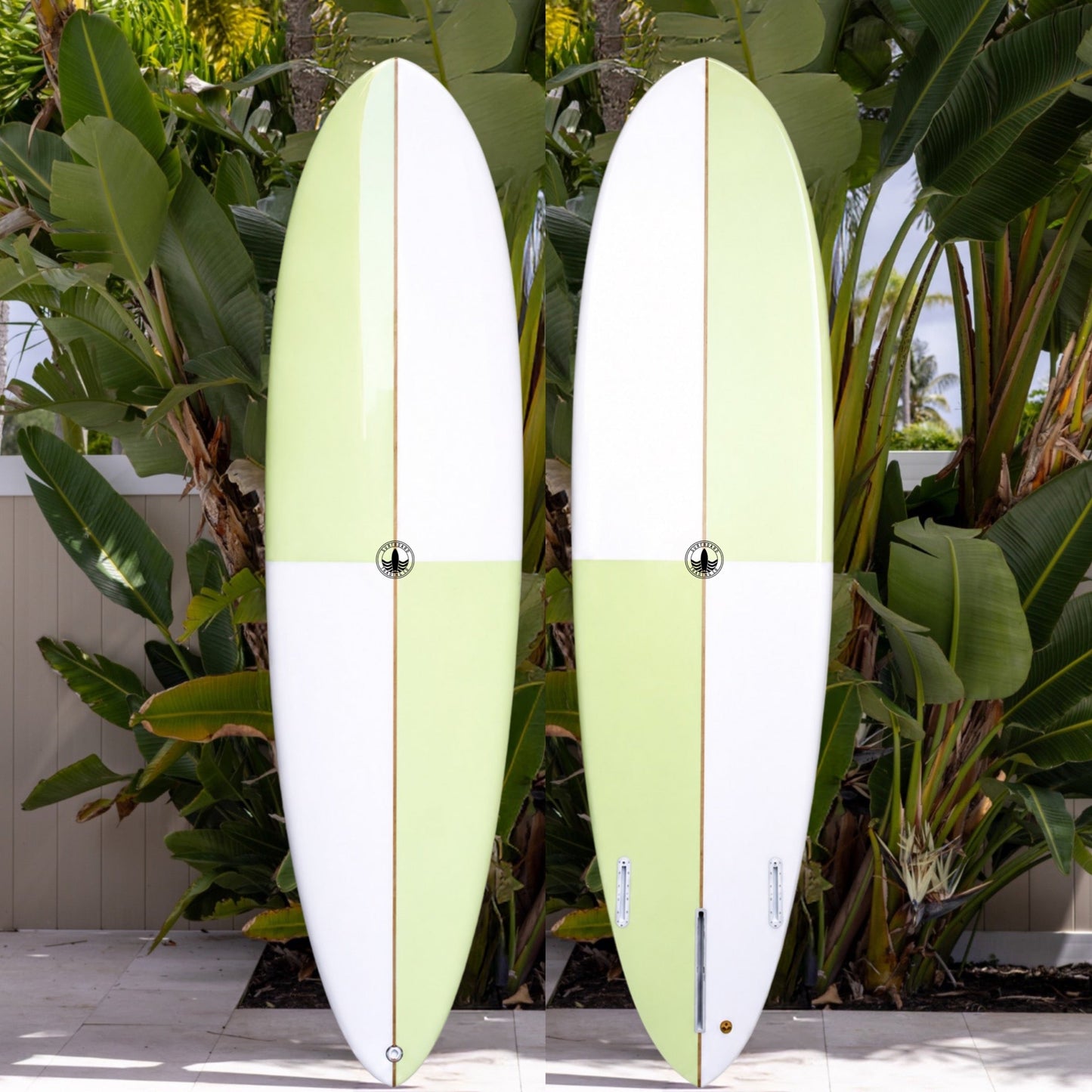 Dumplin Mid Length Surfboard – Checkered Sea Glass